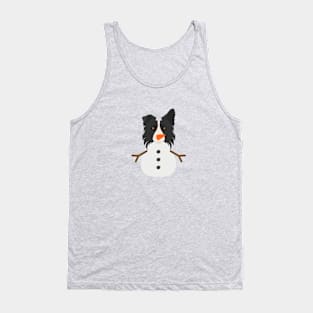 Funny Snowman Border Collie Dog Tank Top